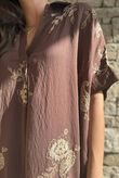 Yara Paisley Embroidered Shirt Dress Chocolate